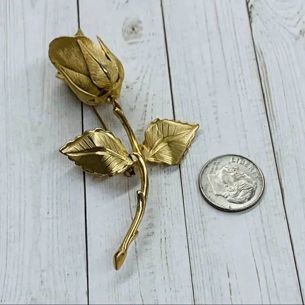VTG Giovanni Gold Rose Brooch